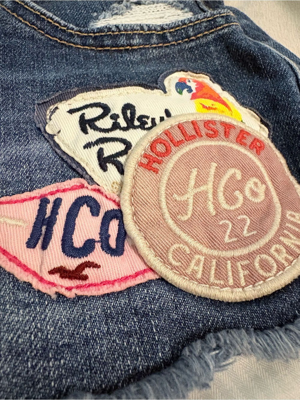 Hollister California Patch Denim Short-Shorts W25 | Low Rise Cutoffs - Picture 5 of 7